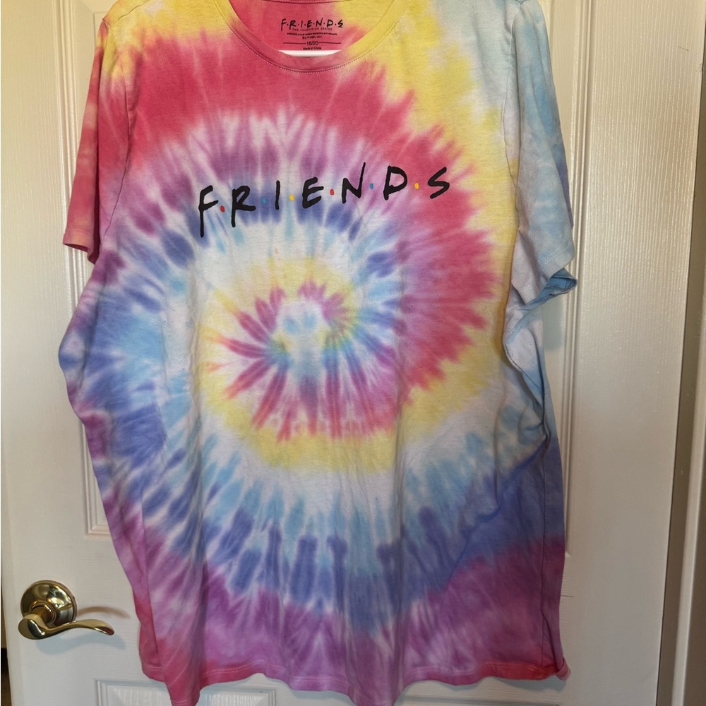 FRIENDS Pink and Blue Oversized Short Sleeve Tee